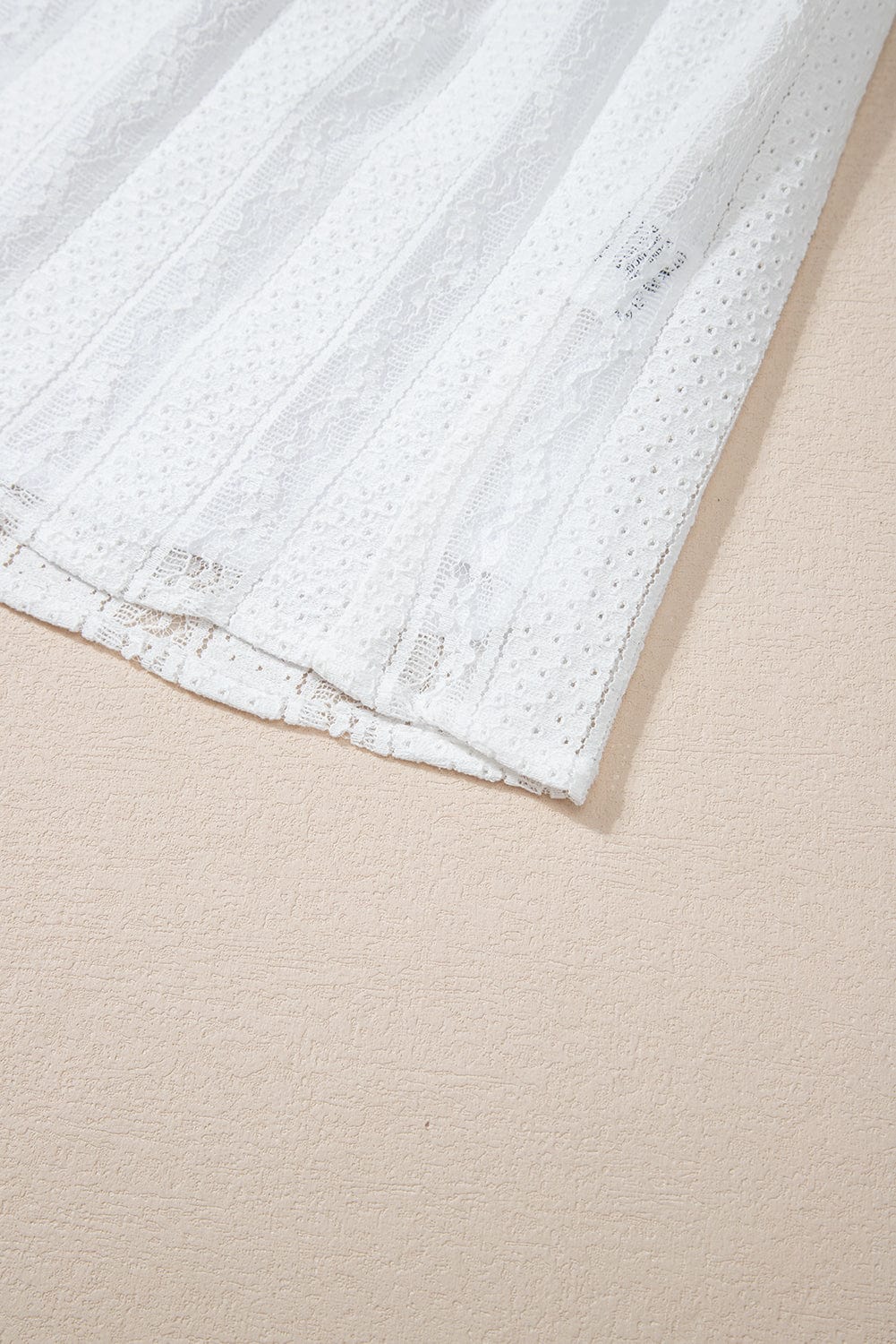 White Ruffle Trim Lace Sleeveless Blouse