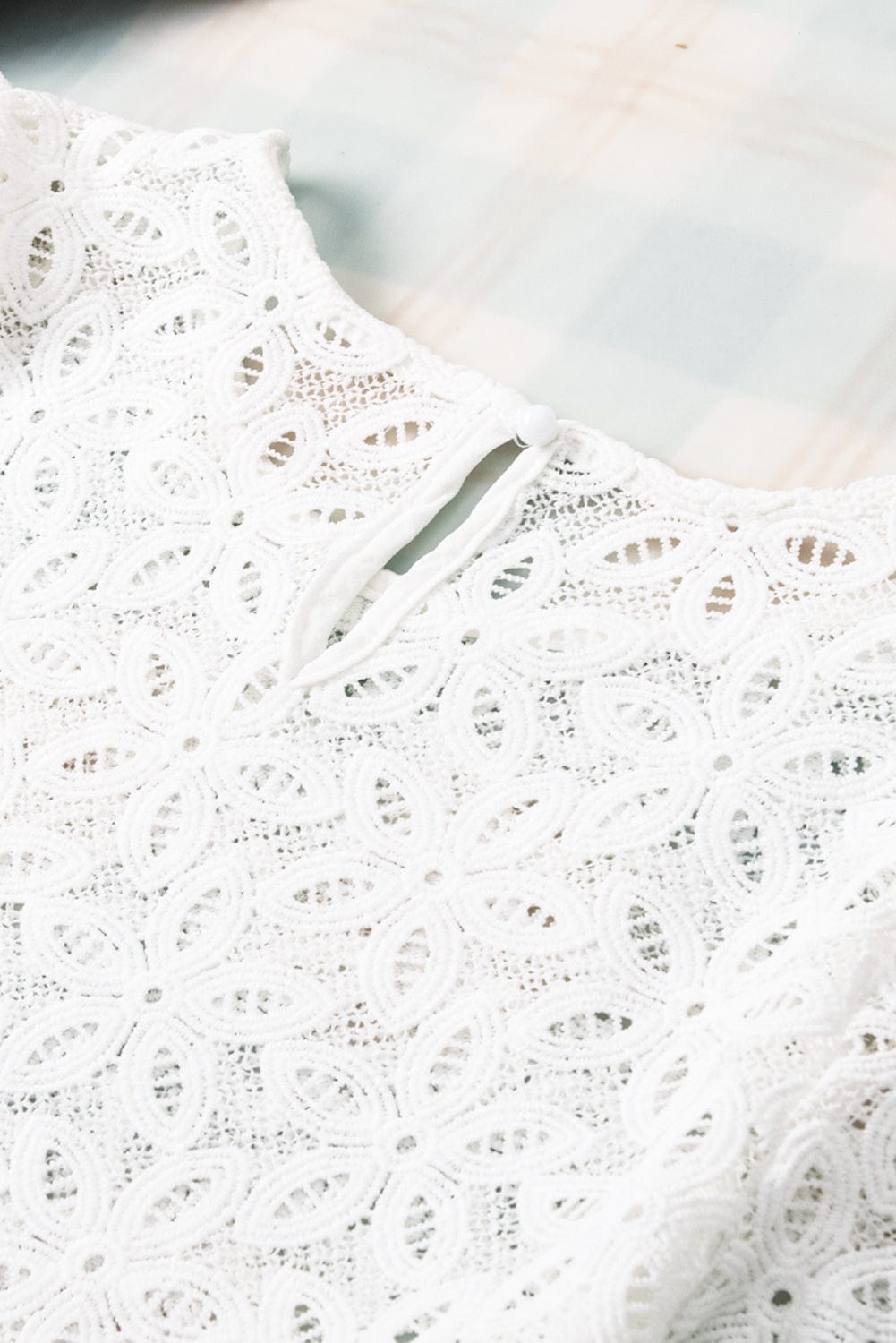 White Sheath Silhouette Lace Embroidered Blouse