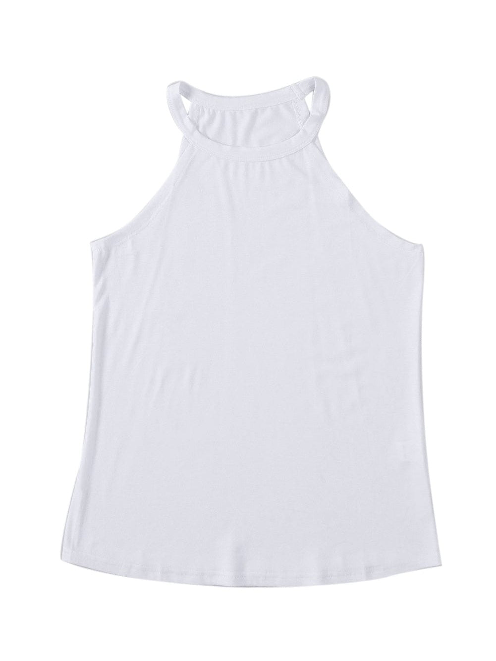 White Sleeveless Sheath Tank Top for Women