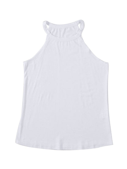White Sleeveless Sheath Tank Top for Women