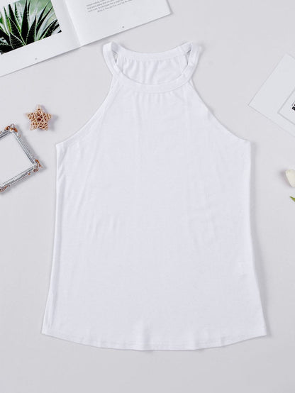 White Sleeveless Sheath Tank Top for Women