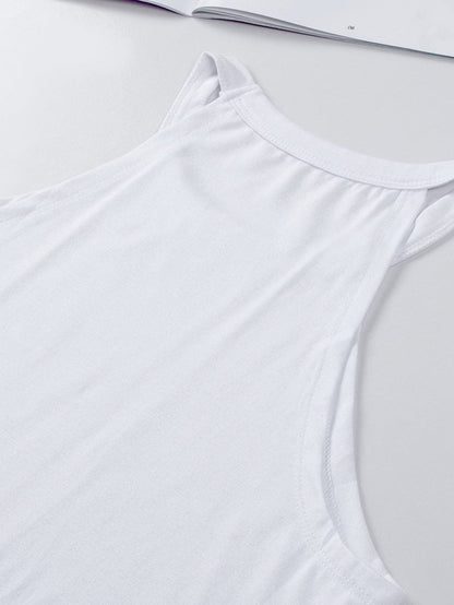 White Sleeveless Sheath Tank Top for Women