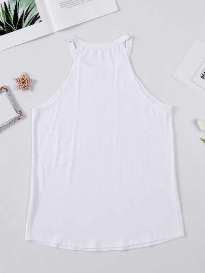 White Sleeveless Sheath Tank Top for Women