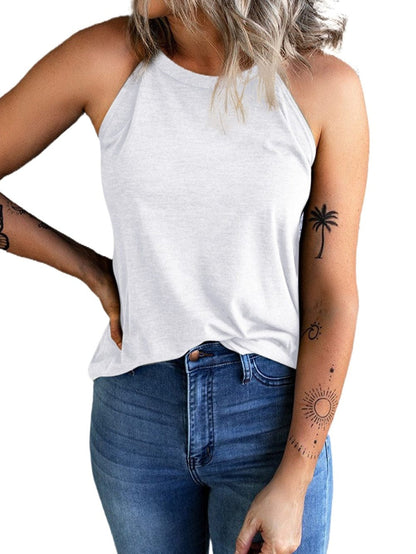 White Sleeveless Sheath Tank Top for Women