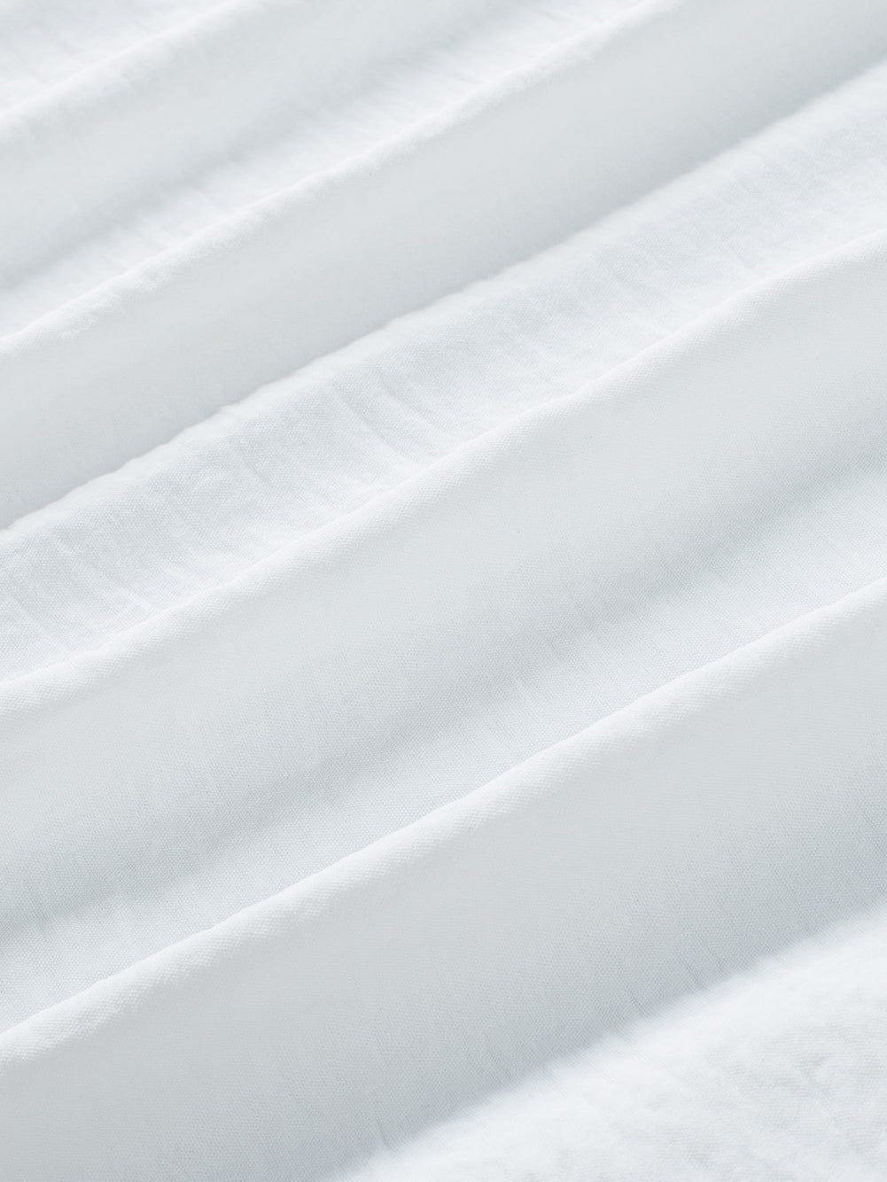 White Smocked Cuffed Shift Blouse