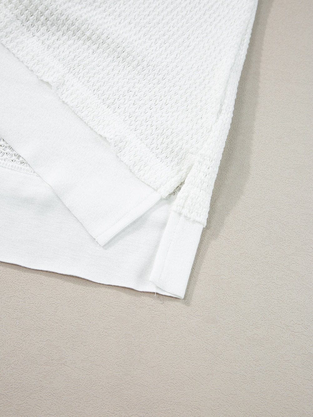 White Waffle Knit Sleeveless Flowy Tank Top