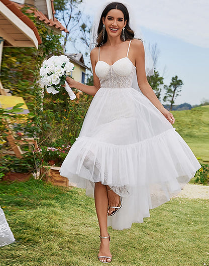 Wholesale Dreamy Tulle High Low Wedding Dress