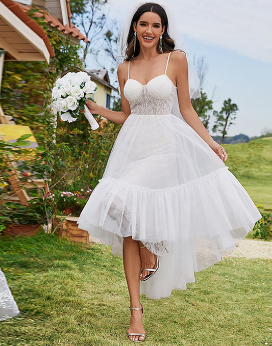 Wholesale Dreamy Tulle High Low Wedding Dress
