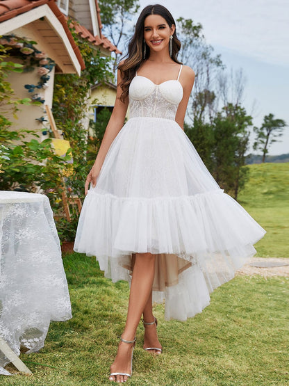 Wholesale Dreamy Tulle High Low Wedding Dress