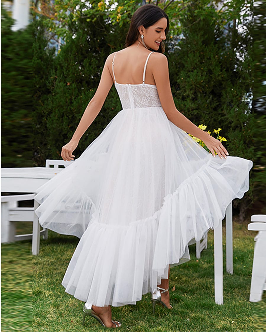 Wholesale Dreamy Tulle High Low Wedding Dress