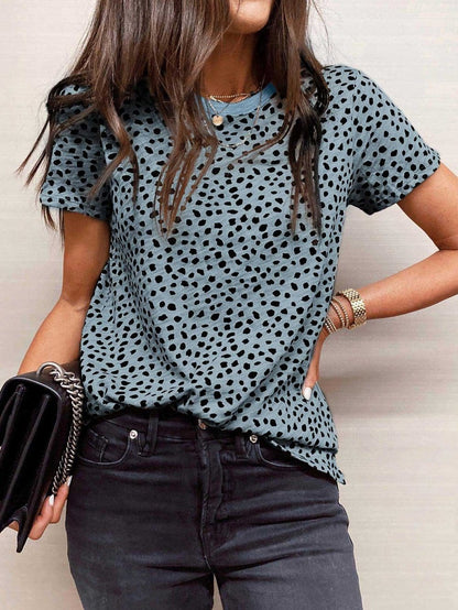 Wild and Neutral Cheetah Print Round Neck T-Shirt