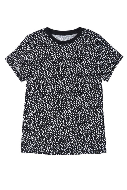 Wild Cheetah Print Crewneck Short Sleeve Tee