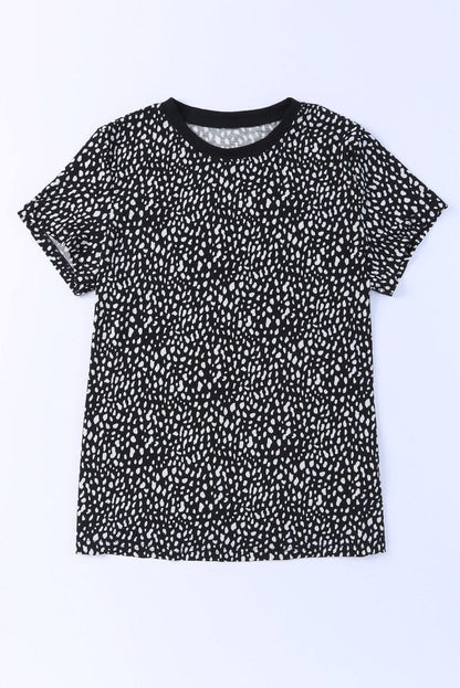 Wild Cheetah Print Crewneck Short Sleeve Tee