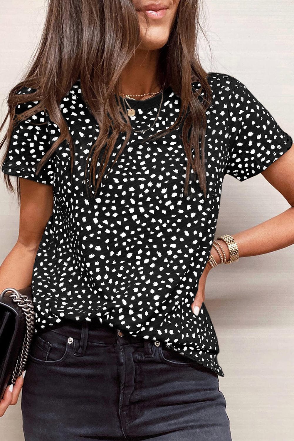 Wild Cheetah Print Crewneck Short Sleeve Tee