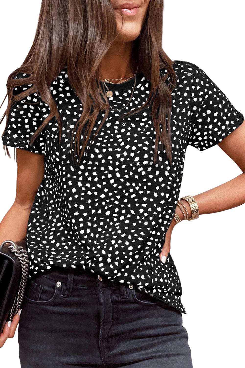 Wild Cheetah Print Crewneck Short Sleeve Tee