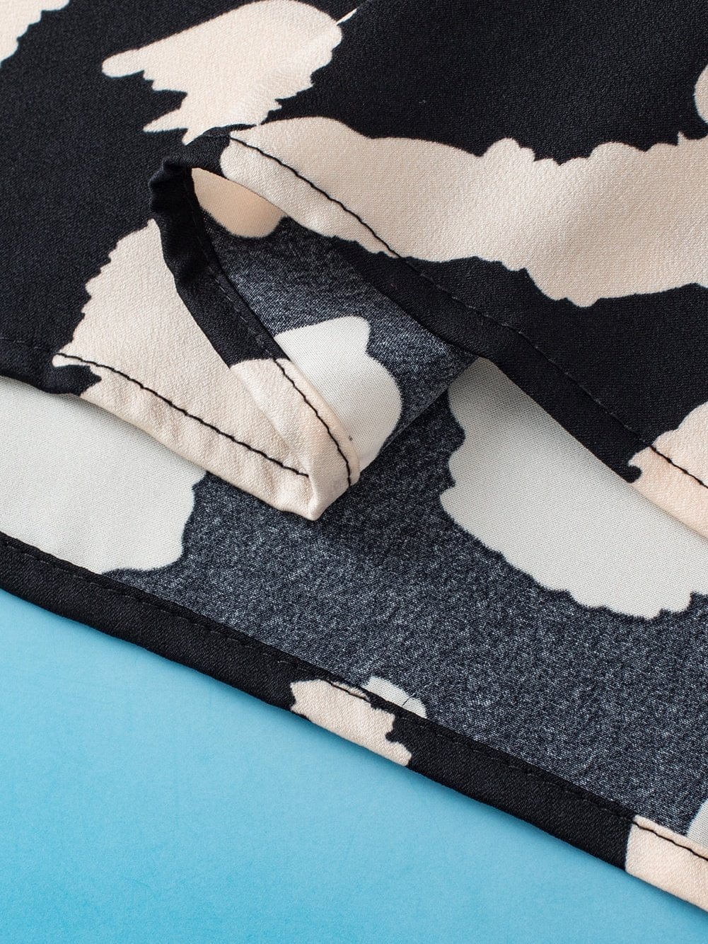 Wild Leopard Flutter Blouse with Split Neck