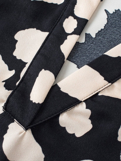 Wild Leopard Flutter Blouse with Split Neck