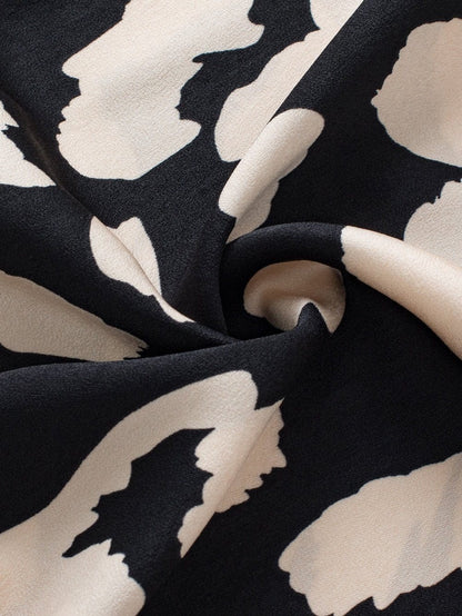 Wild Leopard Flutter Blouse with Split Neck