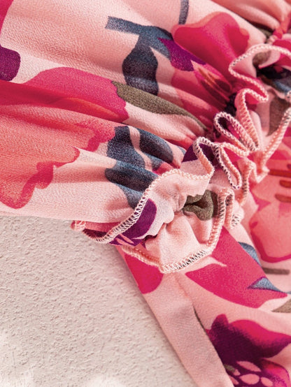 Wild Orchid V-Neck Ruffle Maxi Dress