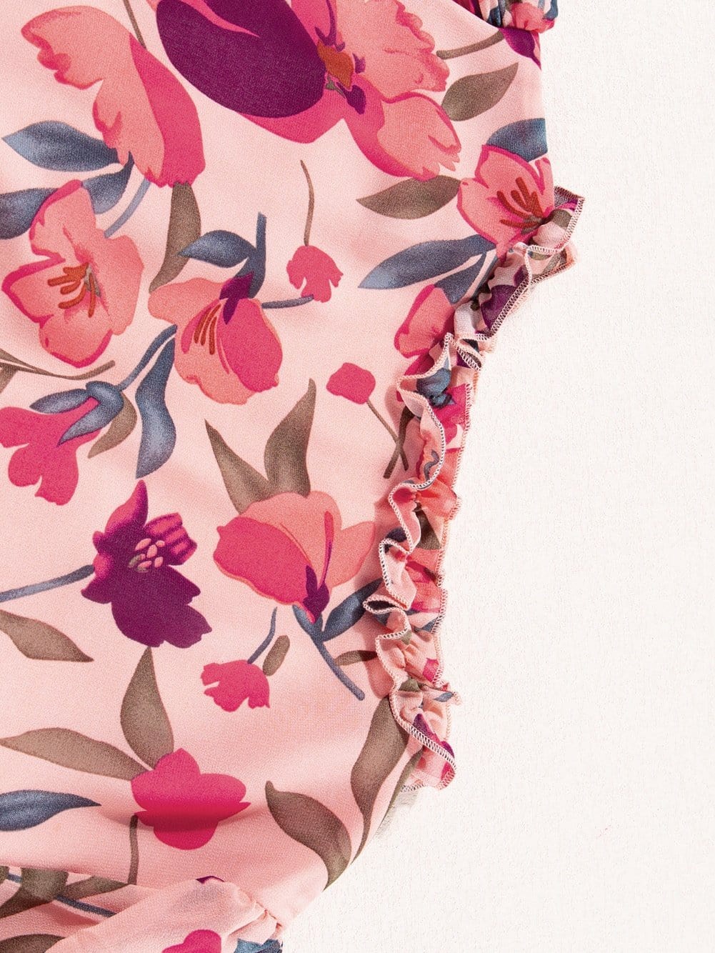 Wild Orchid V-Neck Ruffle Maxi Dress