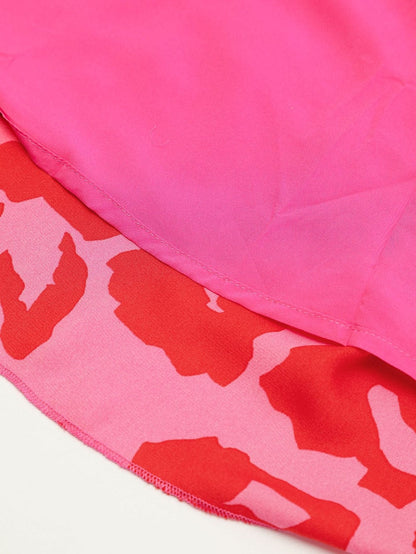 Wild Rose Leopard Print Flounce Sleeve Ruffle Mini Dress