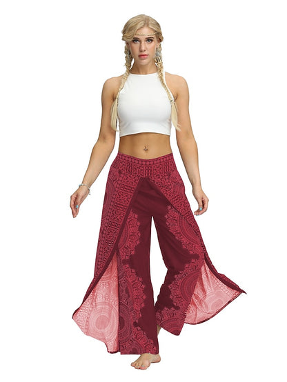 Harem Pants Hippie Pants Pump Yoga Pants Boho Smocked Waist with Pockets Leisure Elastic Waistband - LuckyFash™