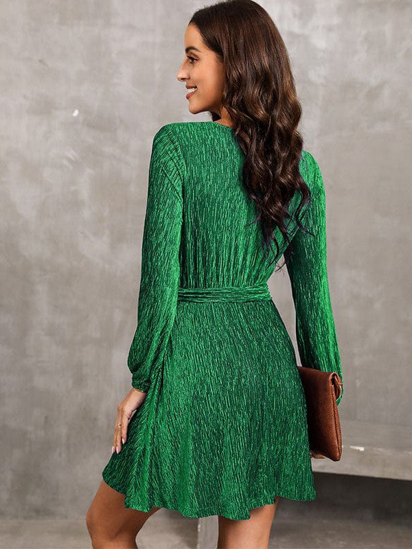Women's Chic Long Sleeve Puff Skirt Dress