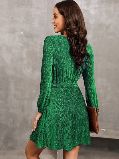 Women's Chic Long Sleeve Puff Skirt Dress
