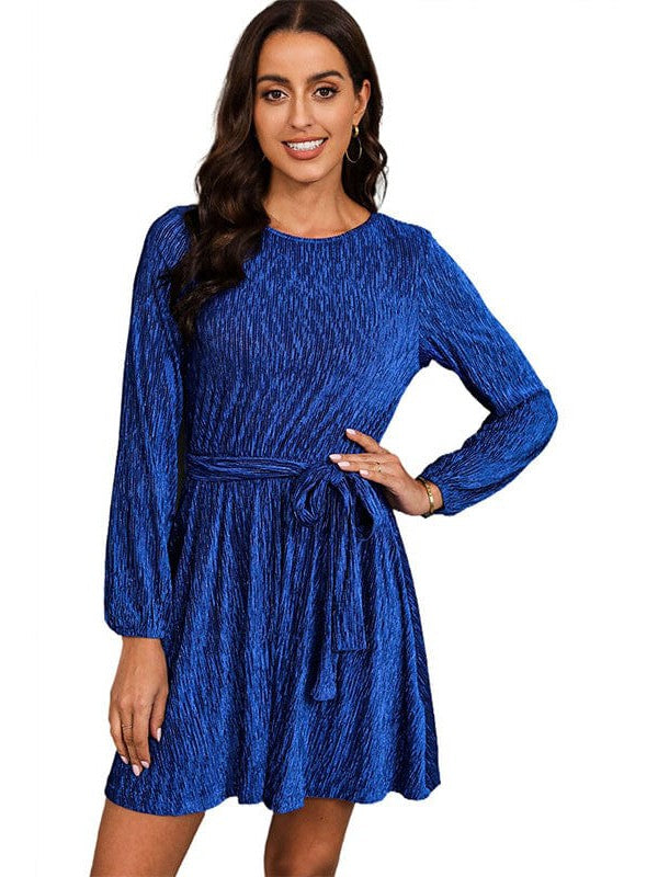 Women's Chic Long Sleeve Puff Skirt Dress