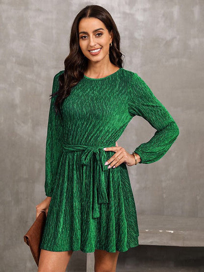 Women's Chic Long Sleeve Puff Skirt Dress