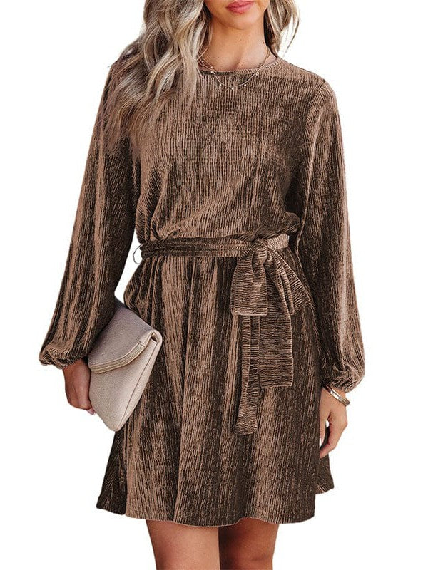 Women's Chic Long Sleeve Puff Skirt Dress