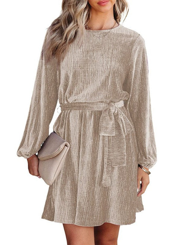 Women's Chic Long Sleeve Puff Skirt Dress