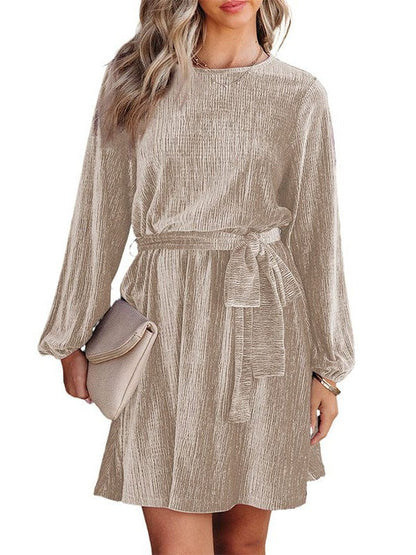 Women's Chic Long Sleeve Puff Skirt Dress