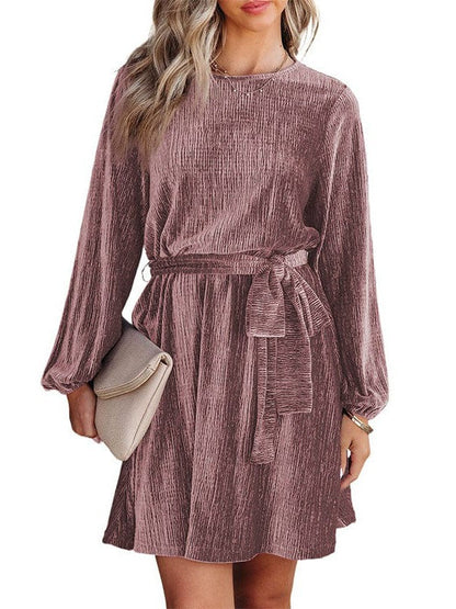 Women's Chic Long Sleeve Puff Skirt Dress