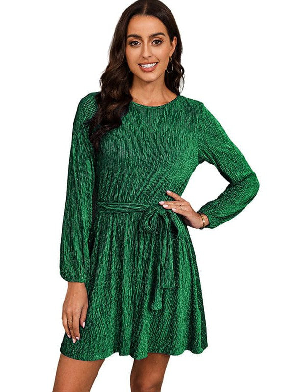 Women's Chic Long Sleeve Puff Skirt Dress