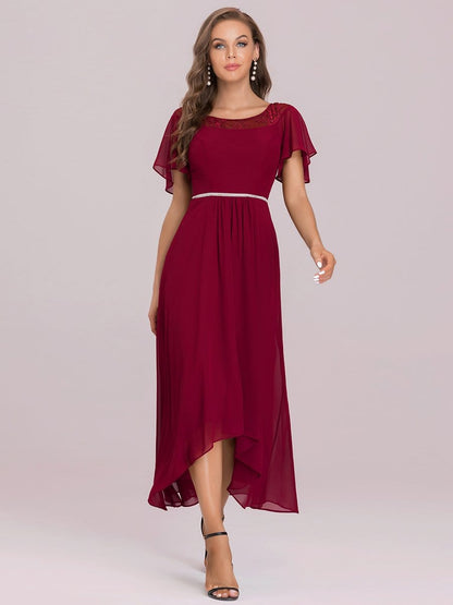 Women's Elegant Boat Neck A-Line Midi Dress