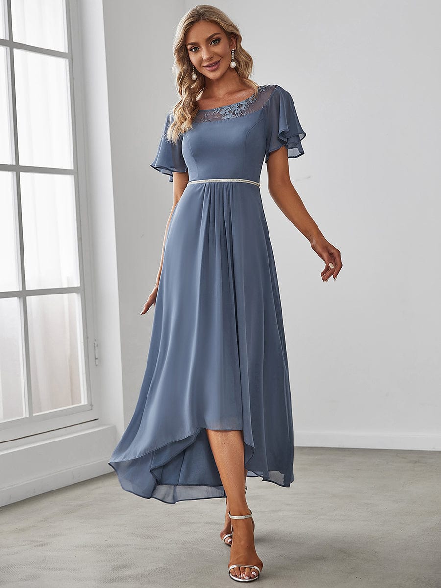 Women's Elegant Boat Neck A-Line Midi Dress