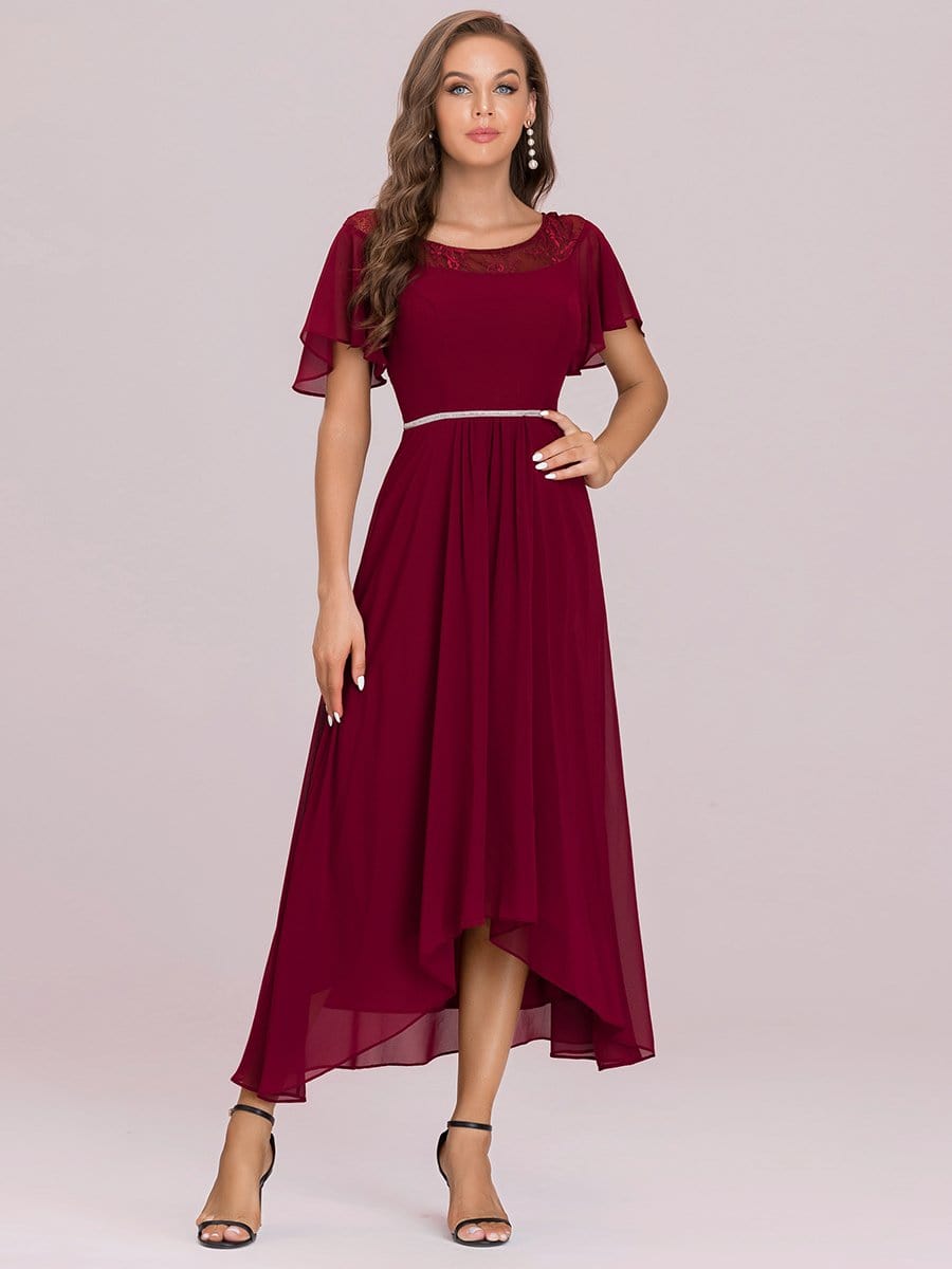 Women's Elegant Boat Neck A-Line Midi Dress