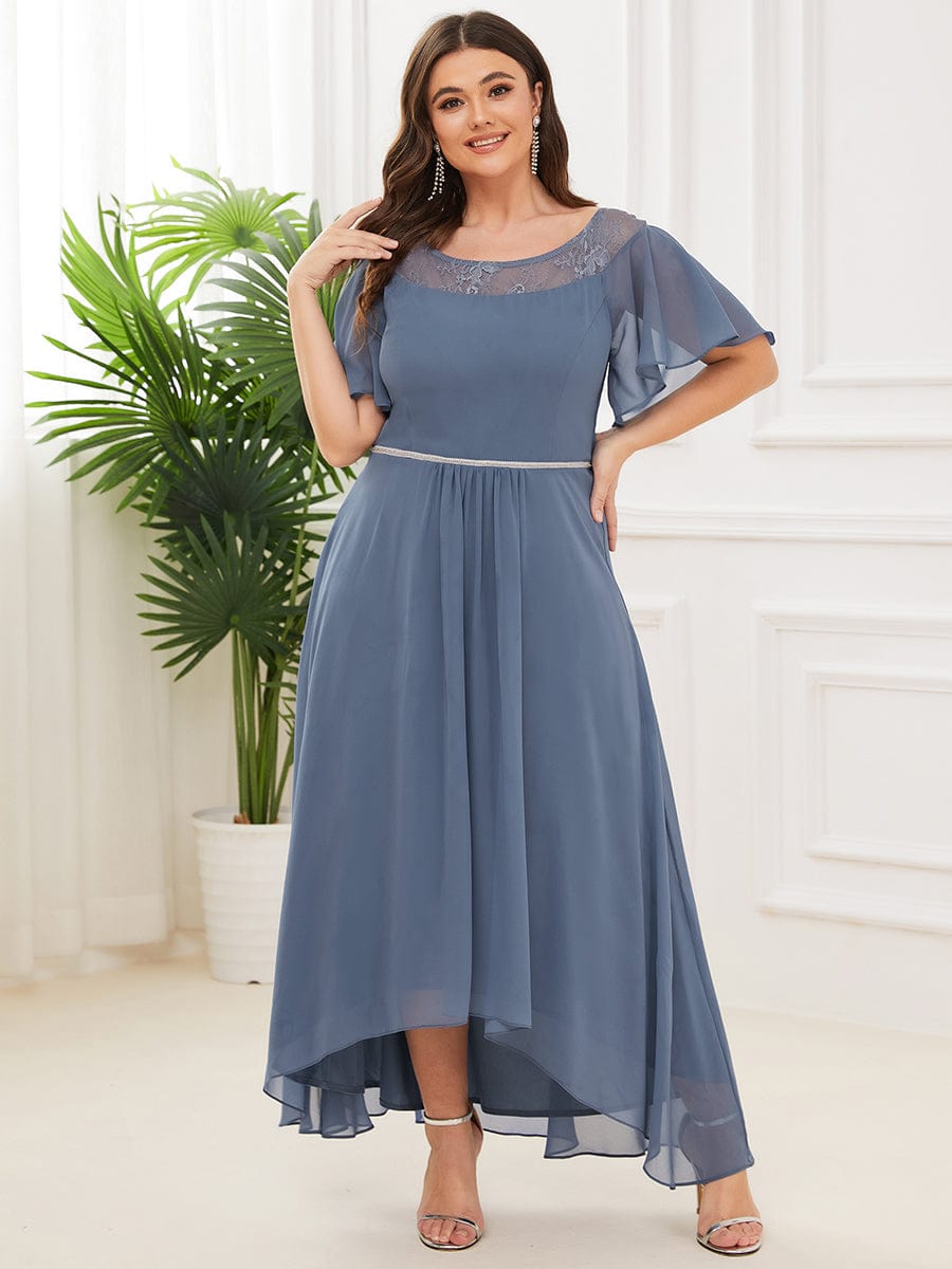 Women's Elegant Boat Neck A-Line Midi Dress