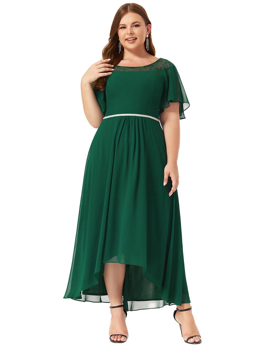 Women's Elegant Boat Neck A-Line Midi Dress