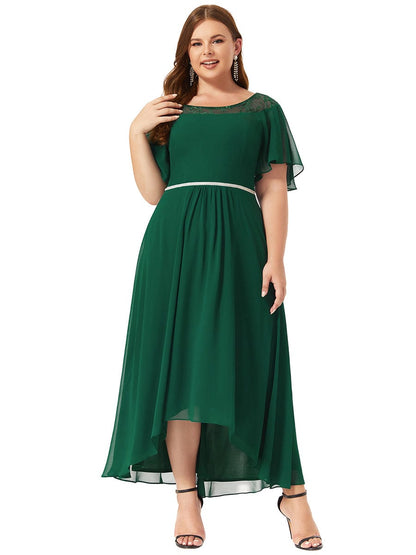 Women's Elegant Boat Neck A-Line Midi Dress