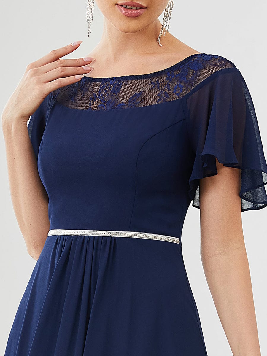 Women's Elegant Boat Neck A-Line Midi Dress