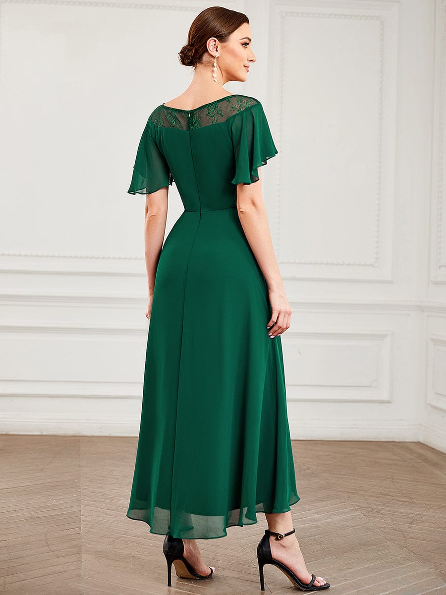 Women's Elegant Boat Neck A-Line Midi Dress