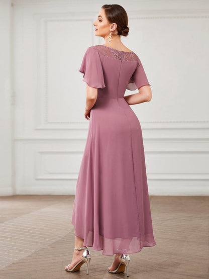 Women's Elegant Boat Neck A-Line Midi Dress