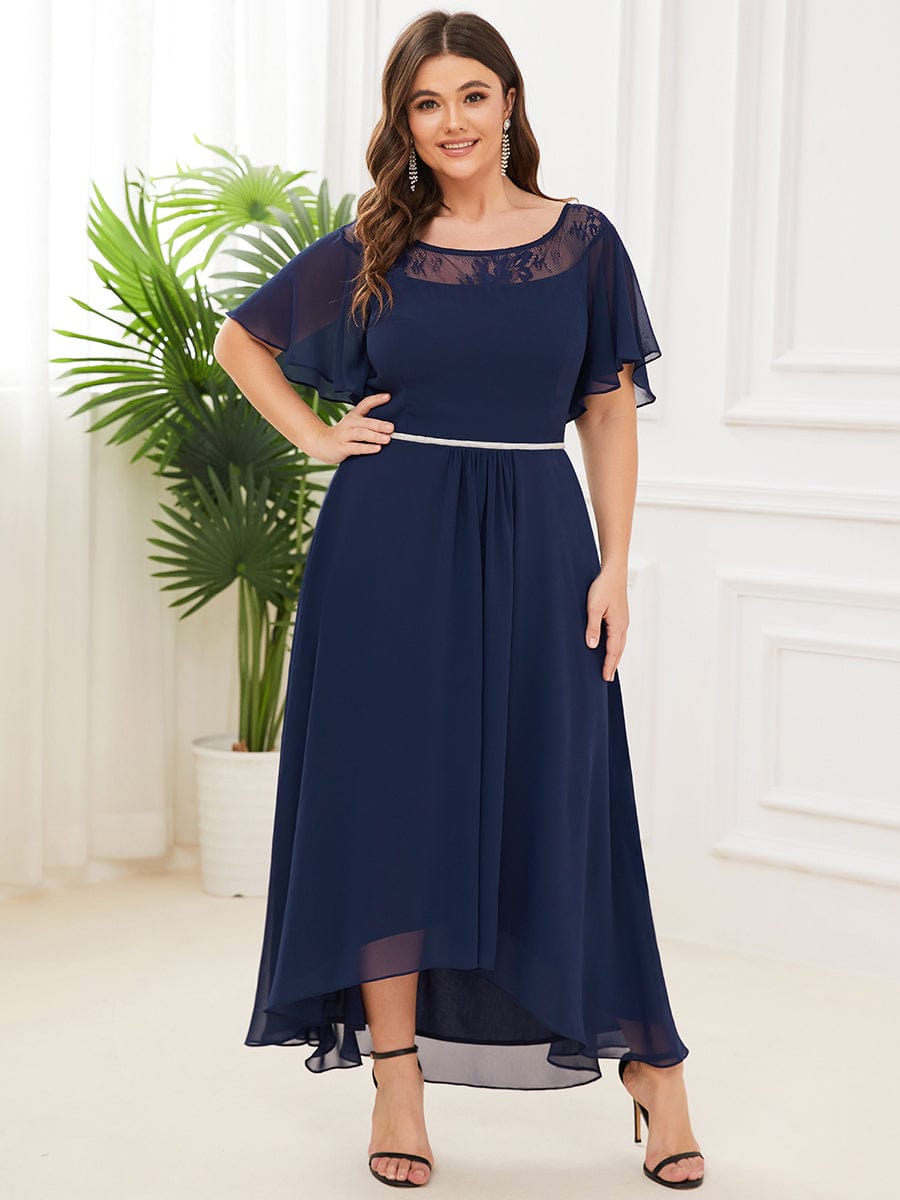 Women's Elegant Boat Neck A-Line Midi Dress