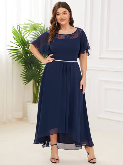 Women's Elegant Boat Neck A-Line Midi Dress