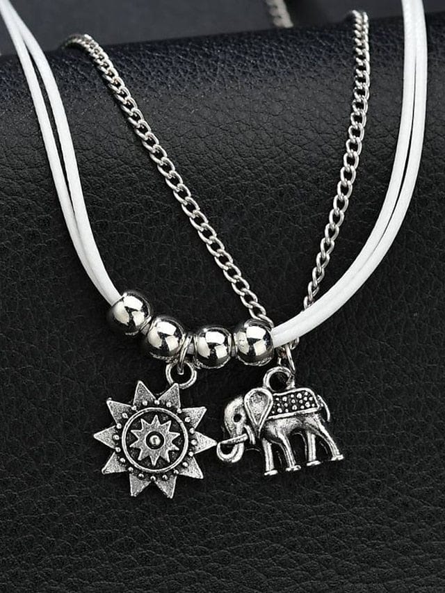 Women's Elegant Elephant Sun Alloy Ankle Bracelet for Daily and Holiday Wear