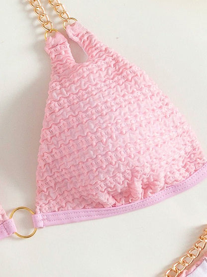 Bikinis - High Waist Chain Two Piece Bikini - MsDressly