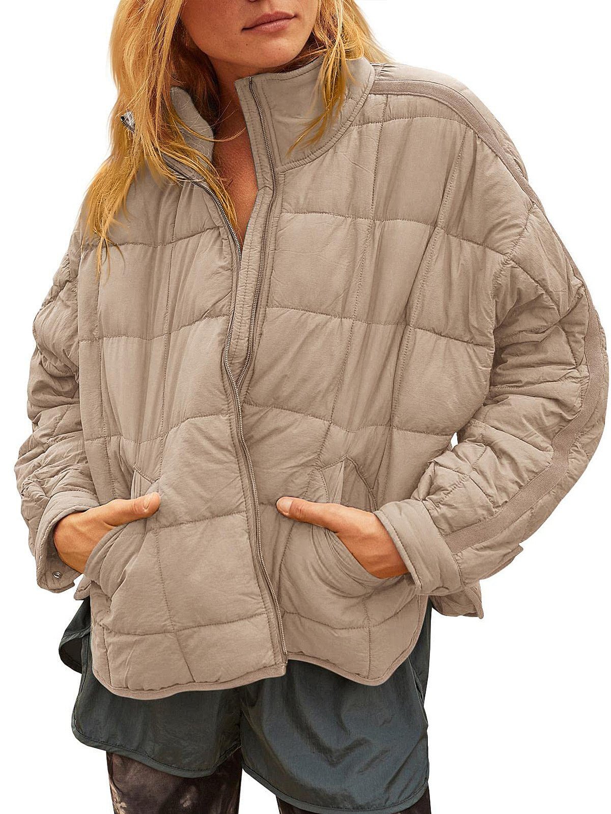 Casual Solid Color Zipper Long Sleeve Coat