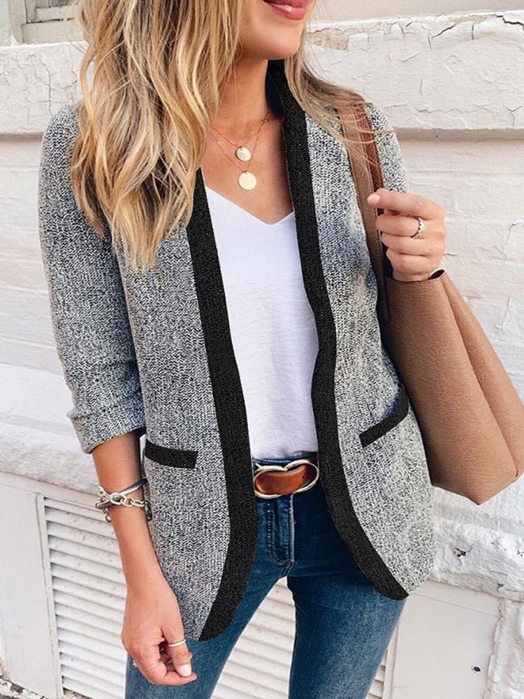Coats - Colorblock Slim Blazer - MsDressly